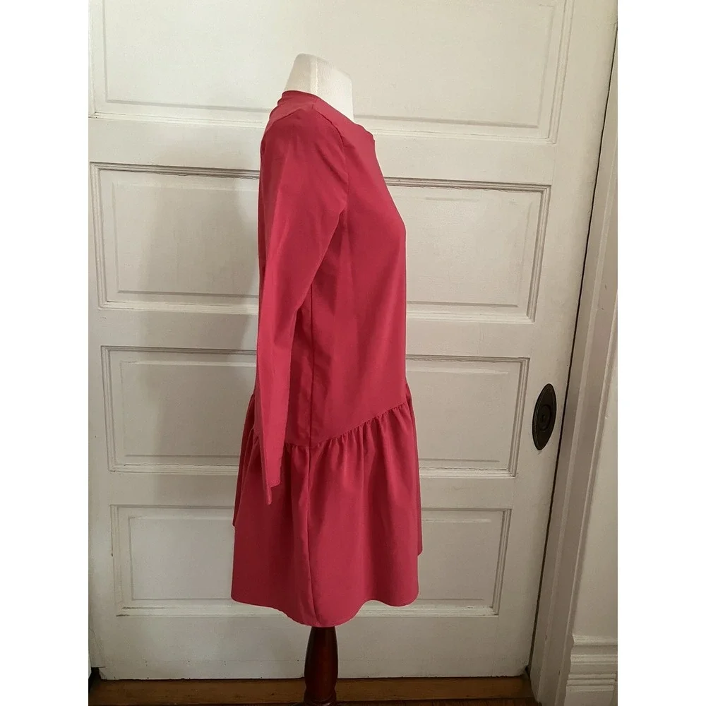 Zara Dress Red Sz S Long  Sleeve Flare Babydoll cottagecore‎ boho